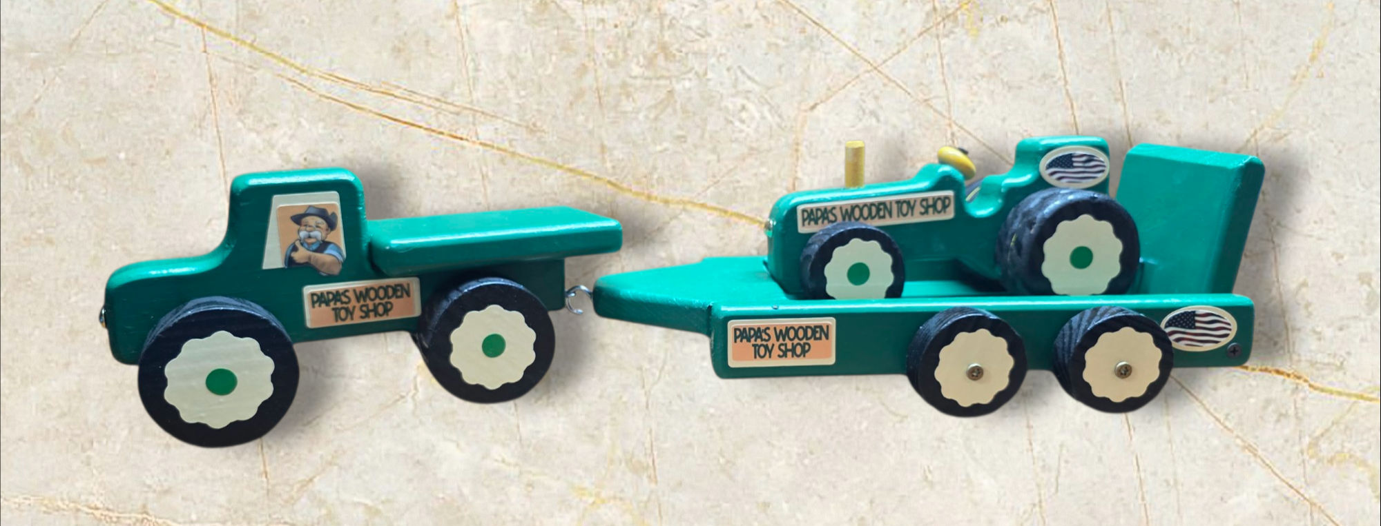 Flatbed Hauler Set with Truck & Tractor