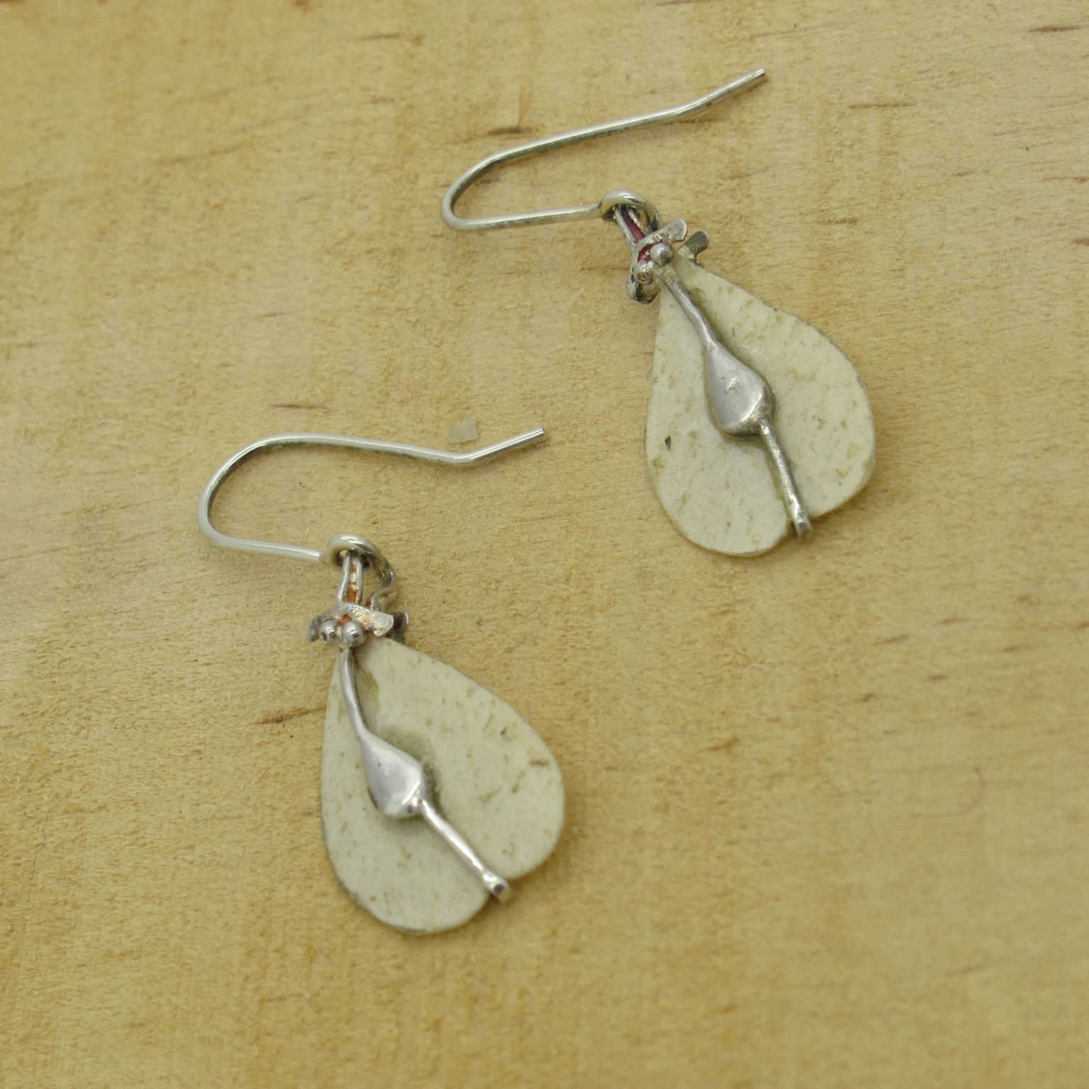 Elmseeds earrings silver (925) beige