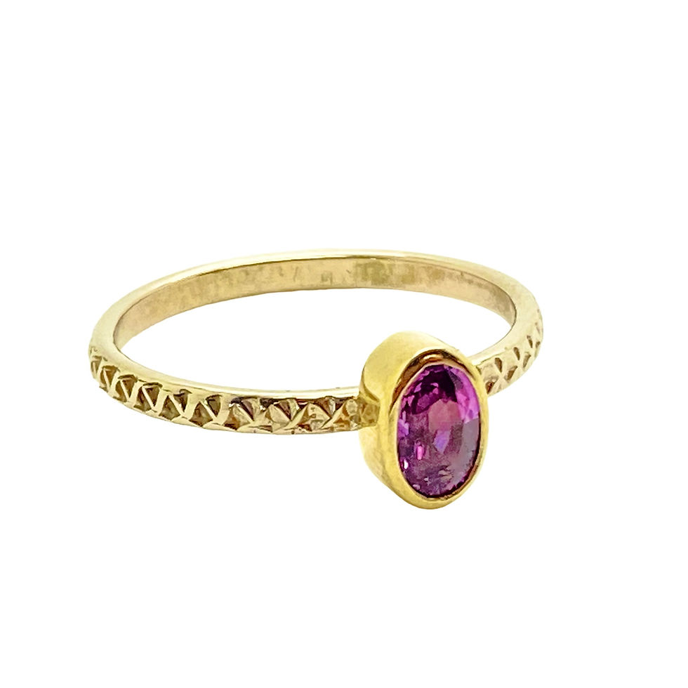Thumbnail: Ring met roze saffier
