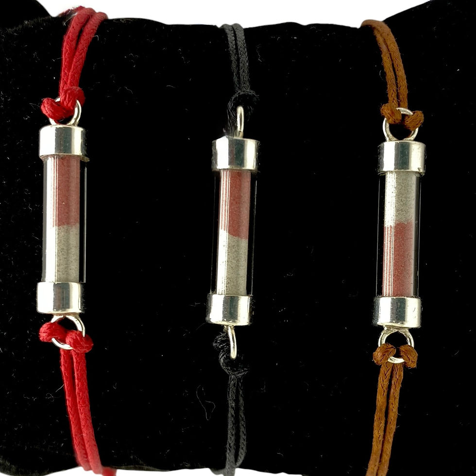 Thumbnail: Armband met Domtoren restmateriaal zwart leder koord