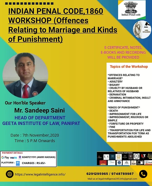 Indian Penal Code Legal Intelligence Explore detailed explanation to each section, offences & punishments associated with.