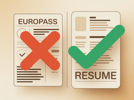 an old and a new format of CV
