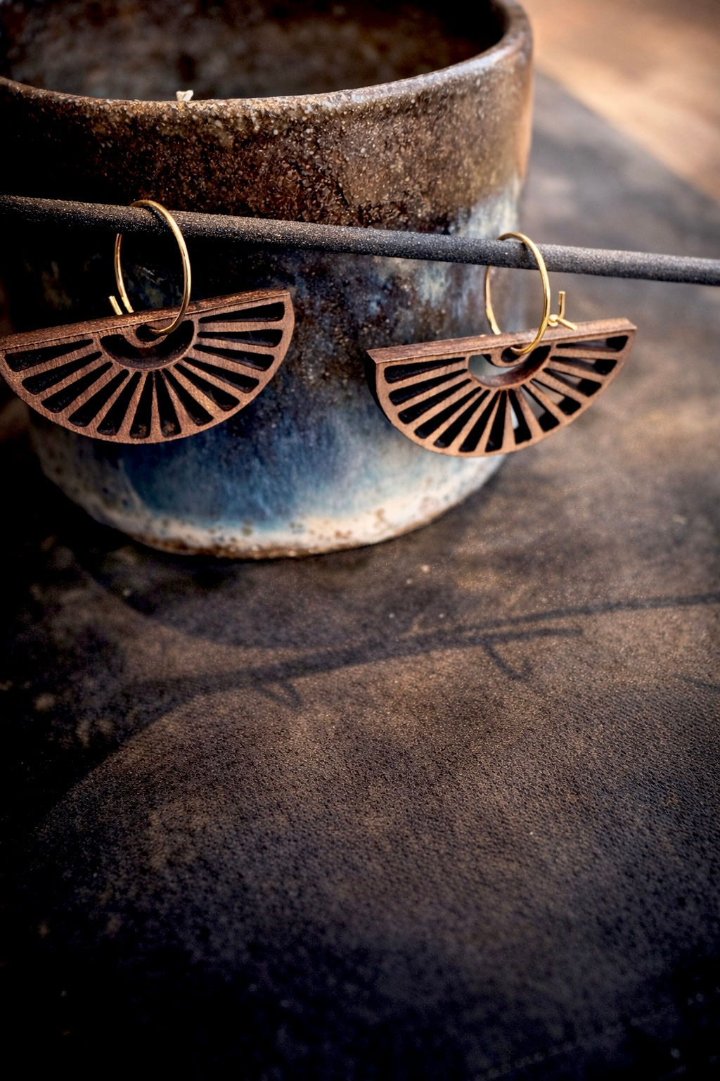 Boucles d’oreilles « éventail  »