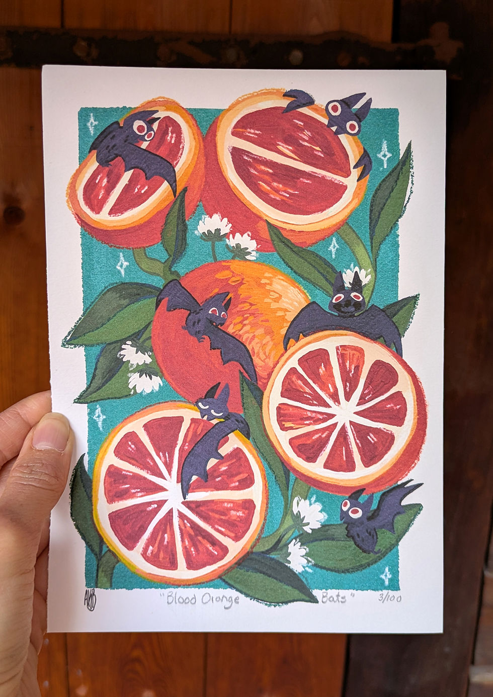 Thumbnail: "Blood Orange Bats" - Limited Edition Giclee Print