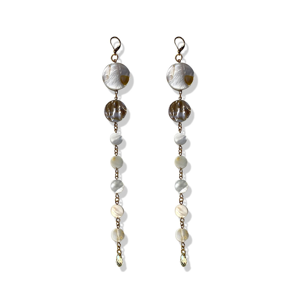 【HYERES LOR】25SS★ Full Moon SL (W) Volume Earrings Mini Full Moon Shell Earrings | WxMountain