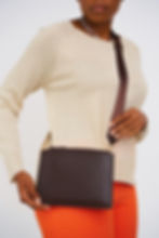 Brown Women's Leather Cross-body bag