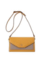 Women's Leather Crossbody Clutch bag in yellow