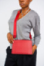 Red Women's Leather Cross-body bag