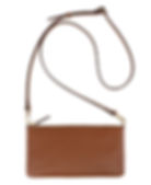 Women's brown leather cross-body / clutch bag
