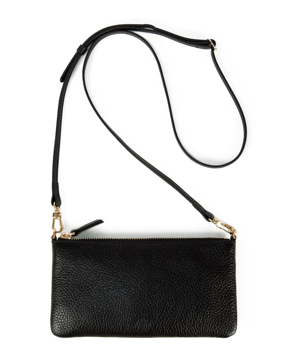 Thumbnail: Women's black leather cross-body / clutch bag
