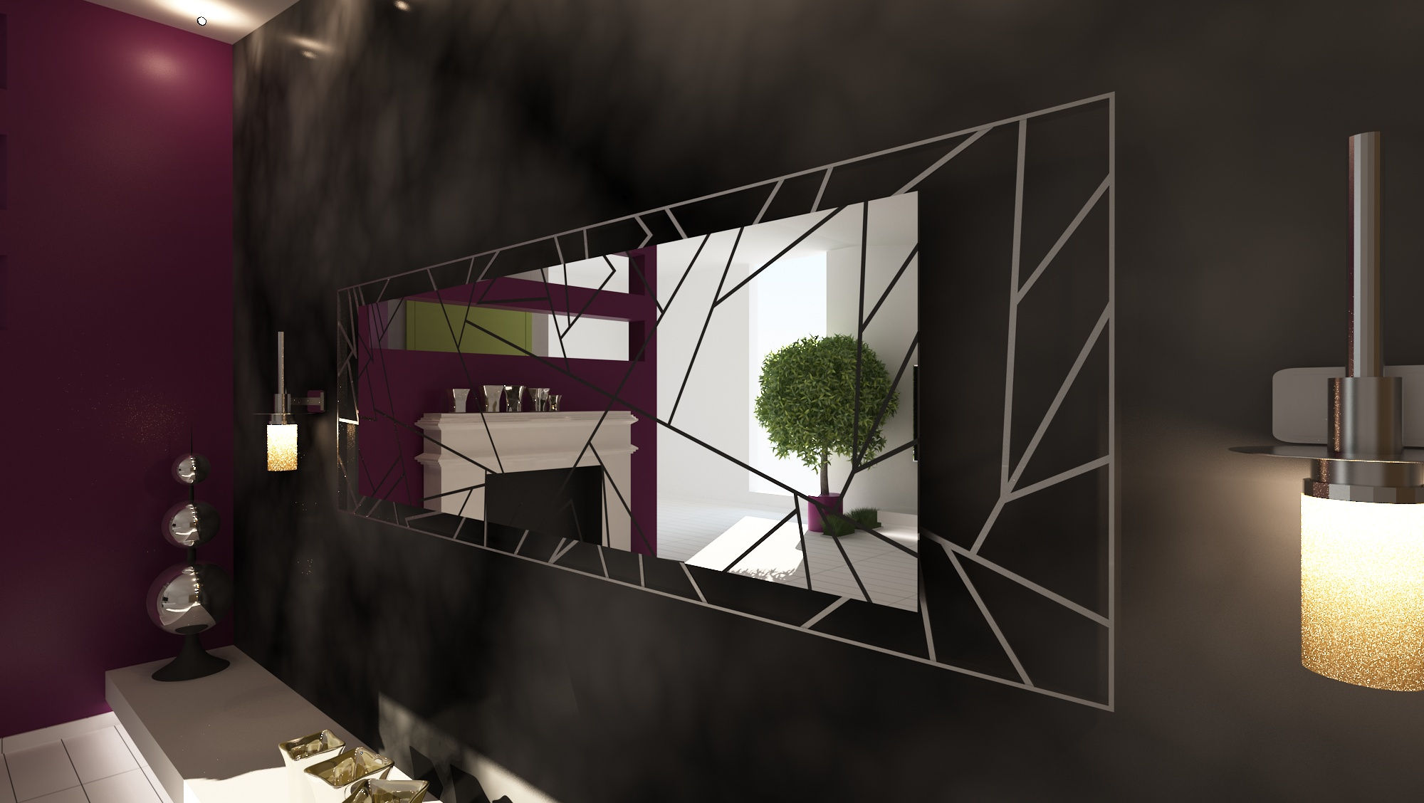 A-03 Dekoratif Duvar Tip Ayna