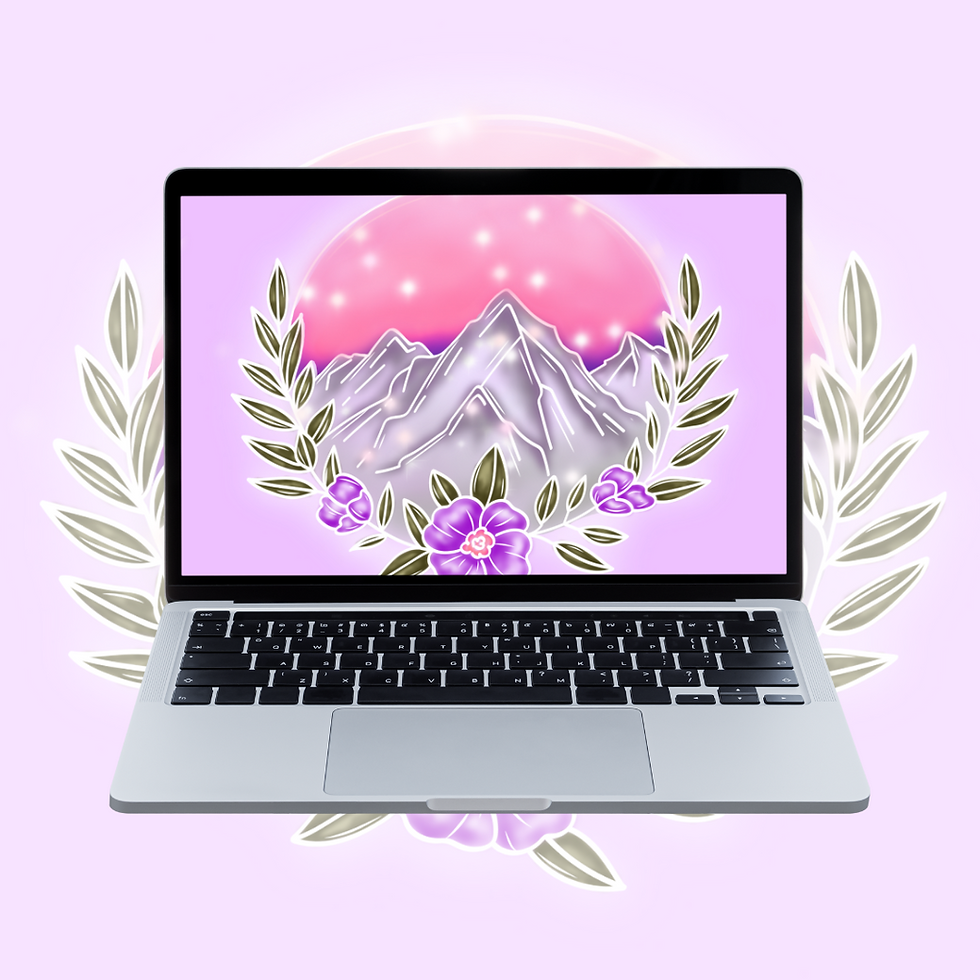 Thumbnail: Purple Flower/Mountain - Wallpaper/Background