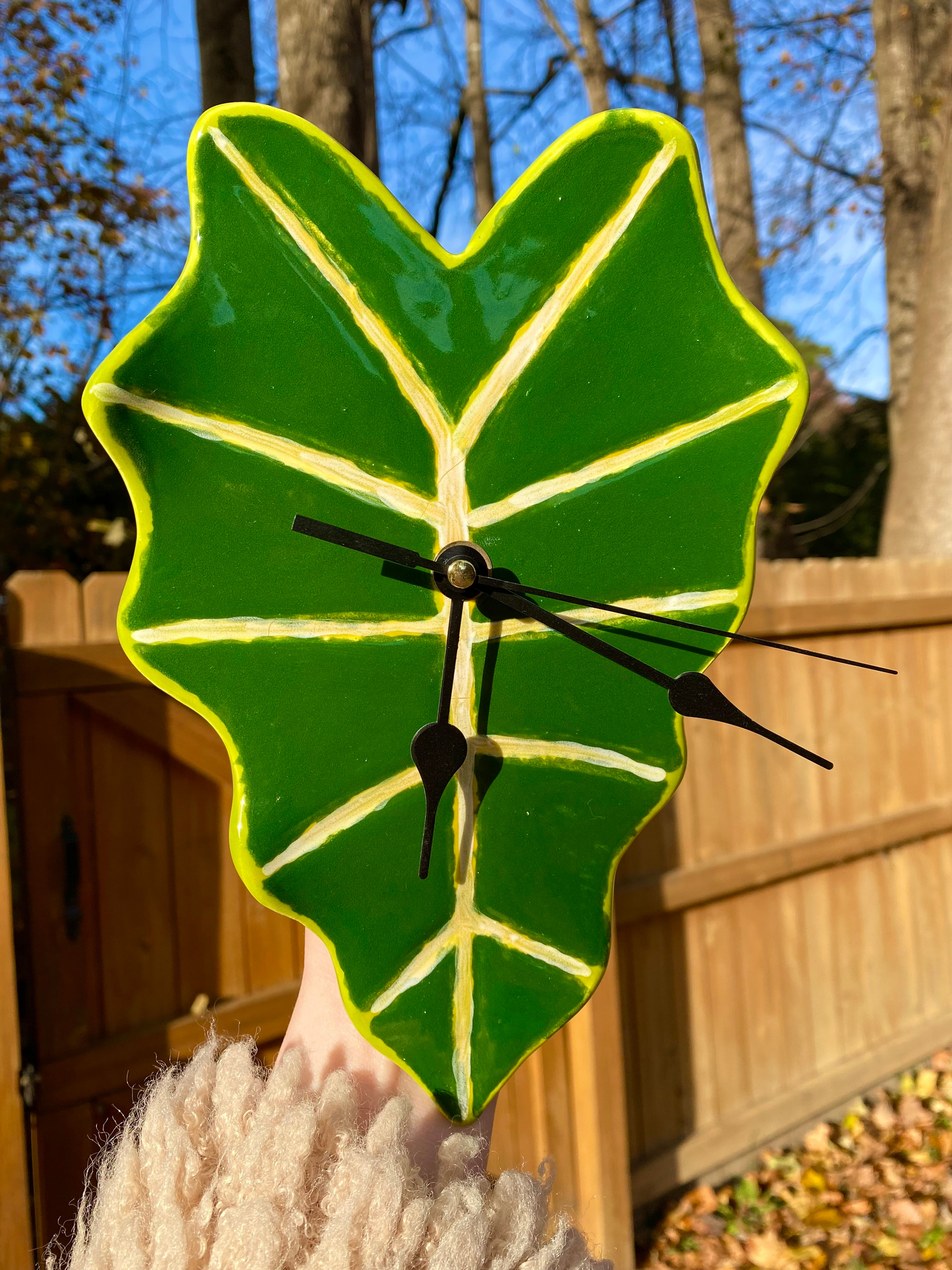 Ceramic Alocasia Polly Clock