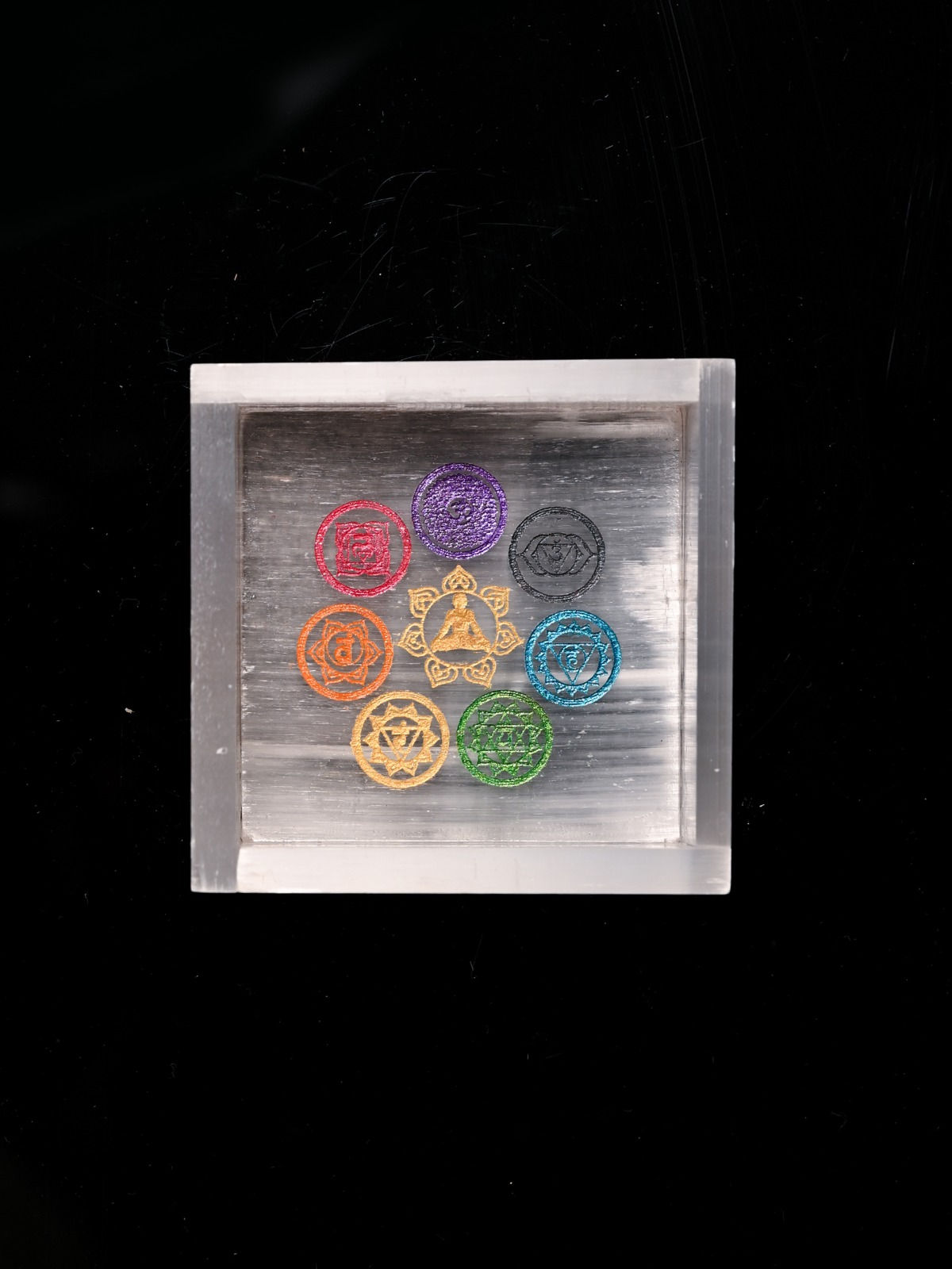 Selenite 7 Chakra Meditation Plate