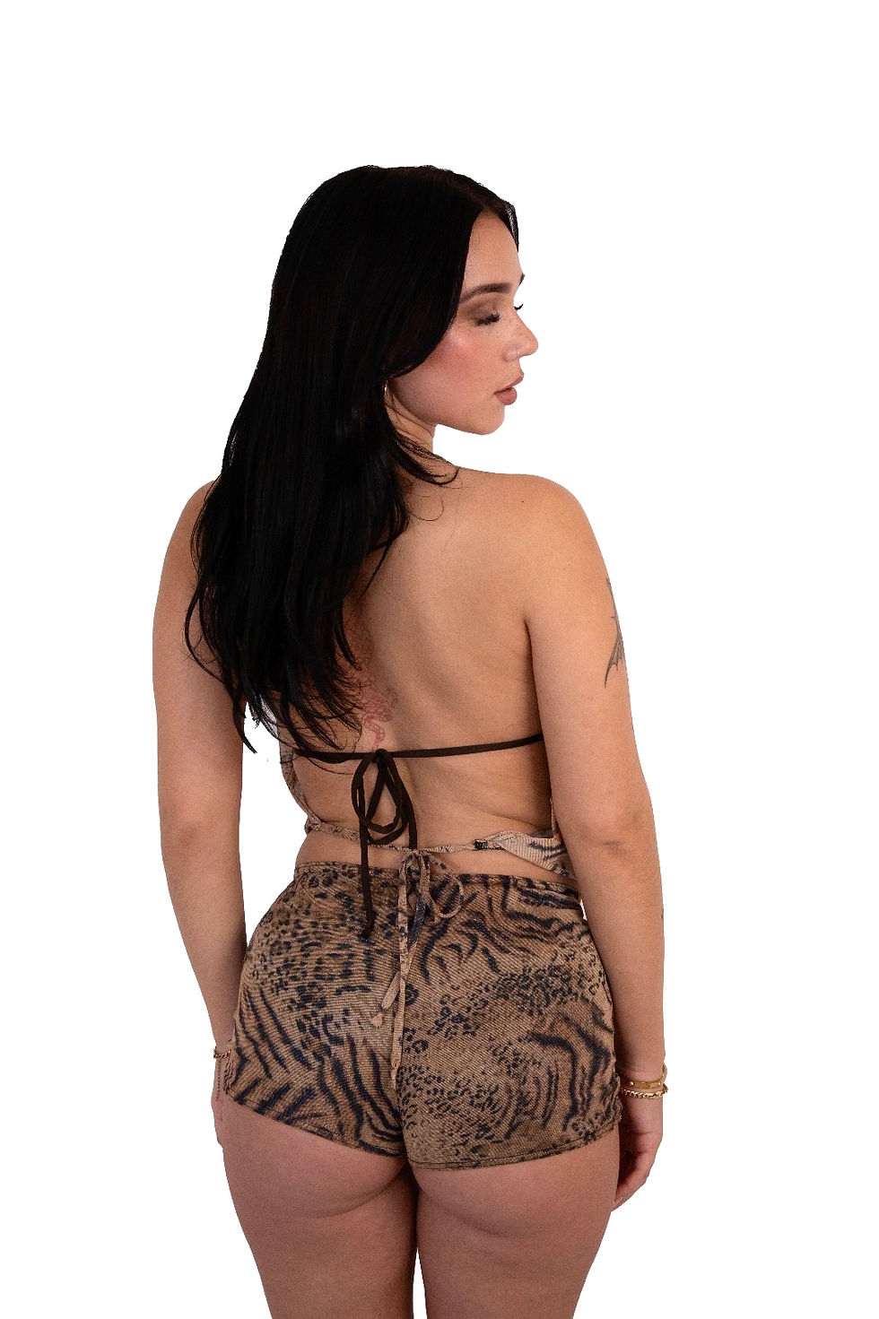 Miniature : The cowl drape halter top & mini shorts set