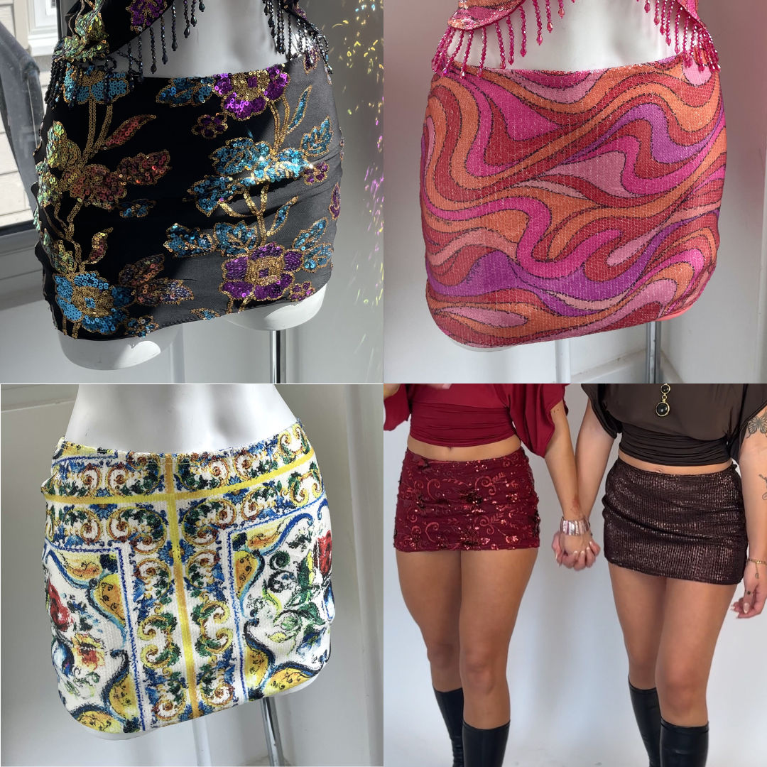 CUSTOMISE- Sequin mini skirt