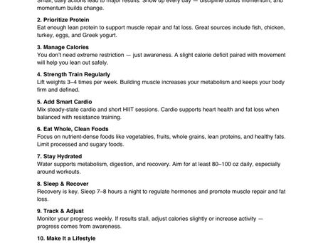 10 Tips To Get Lean & Stay Lean