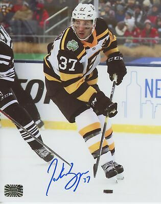 Patrice Bergeron Boston Bruins Signed 2019 Winter Classic Action 8x10