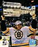 Adam McQuaid Boston Bruins signed Stanley Cup raising Cup 8x10  w/inscription