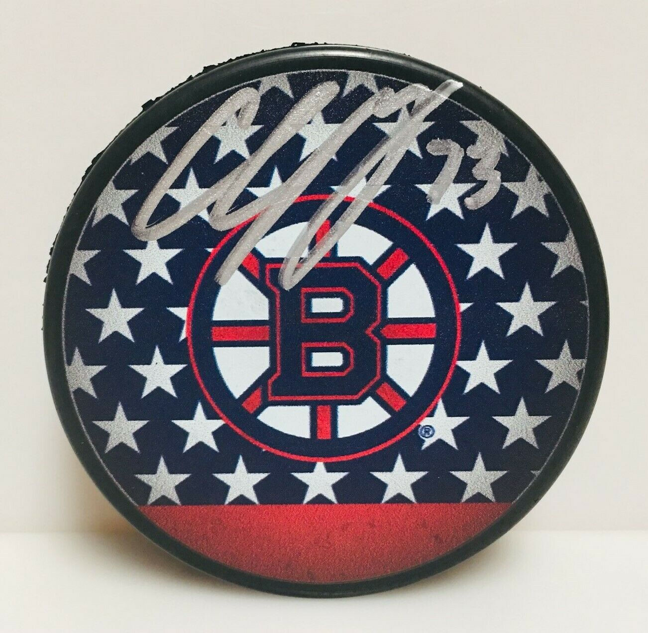 Charlie McAvoy Boston Bruins Signed Autographed LE USA Stars and Stripes Puck