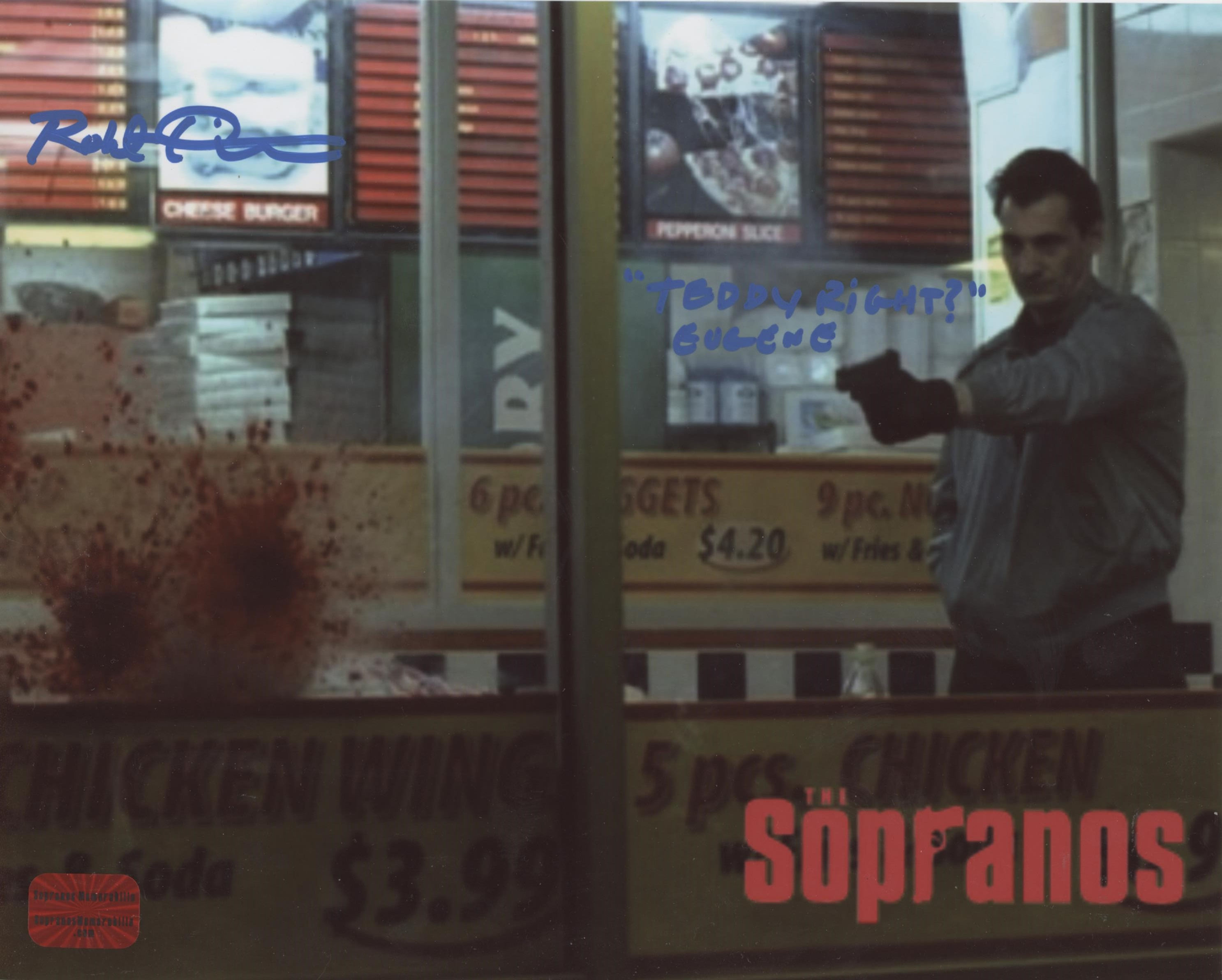 Robert Funaro The Sopranos signed 8x10 Teddy, Right? INSCRIPTION