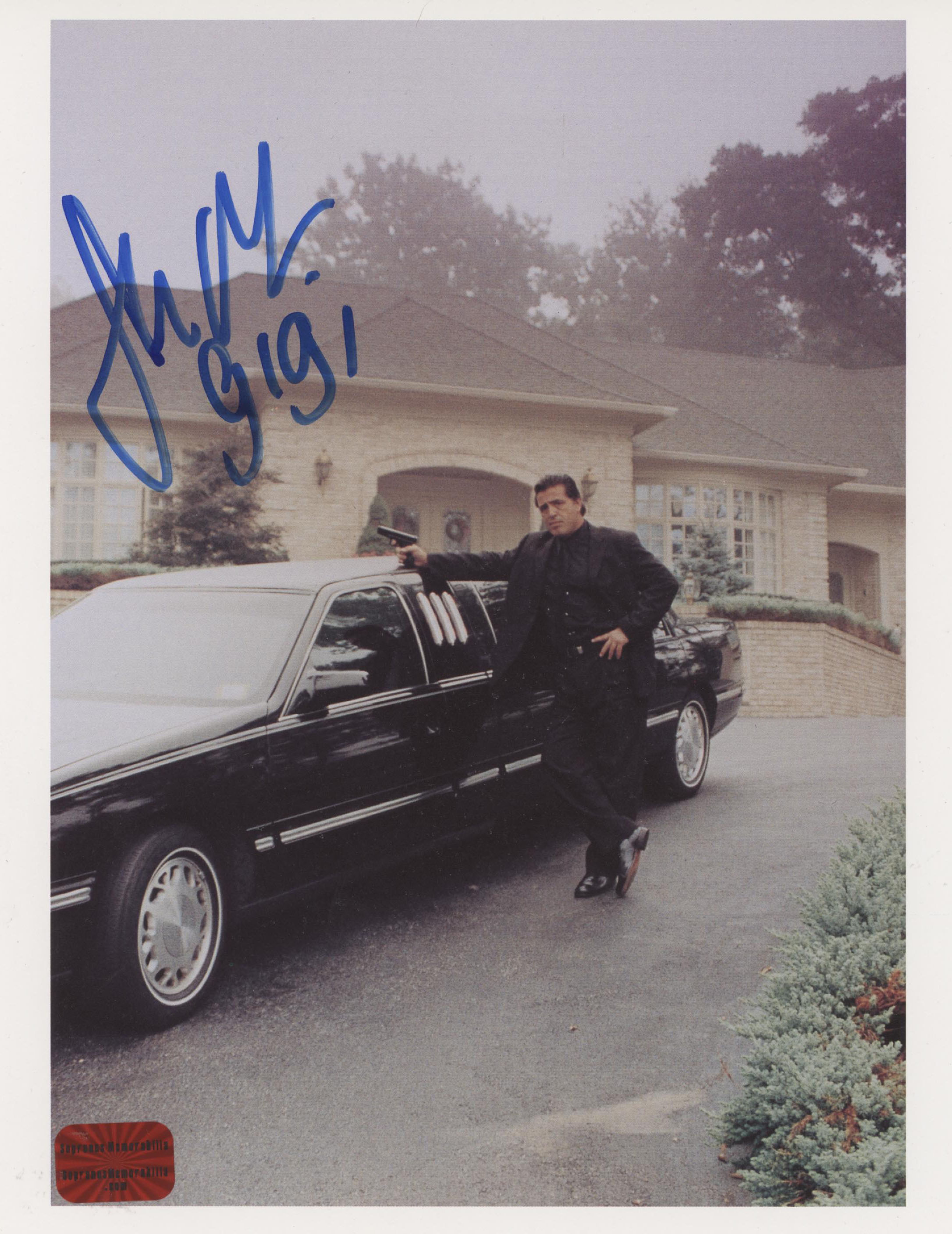 John Fiore The Sopranos signed 8x10 Limo / Gun