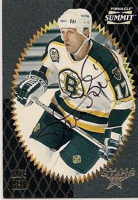 Dave Reid Boston Bruins 1996 Pinnacle Hand Signed Card