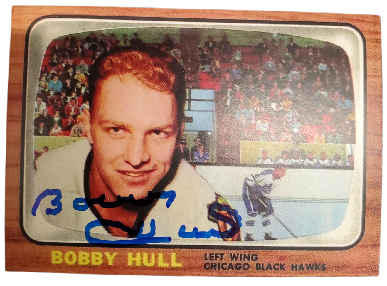 Bobby Hull Chicago Blackhawks signed 1966 Topps trading card