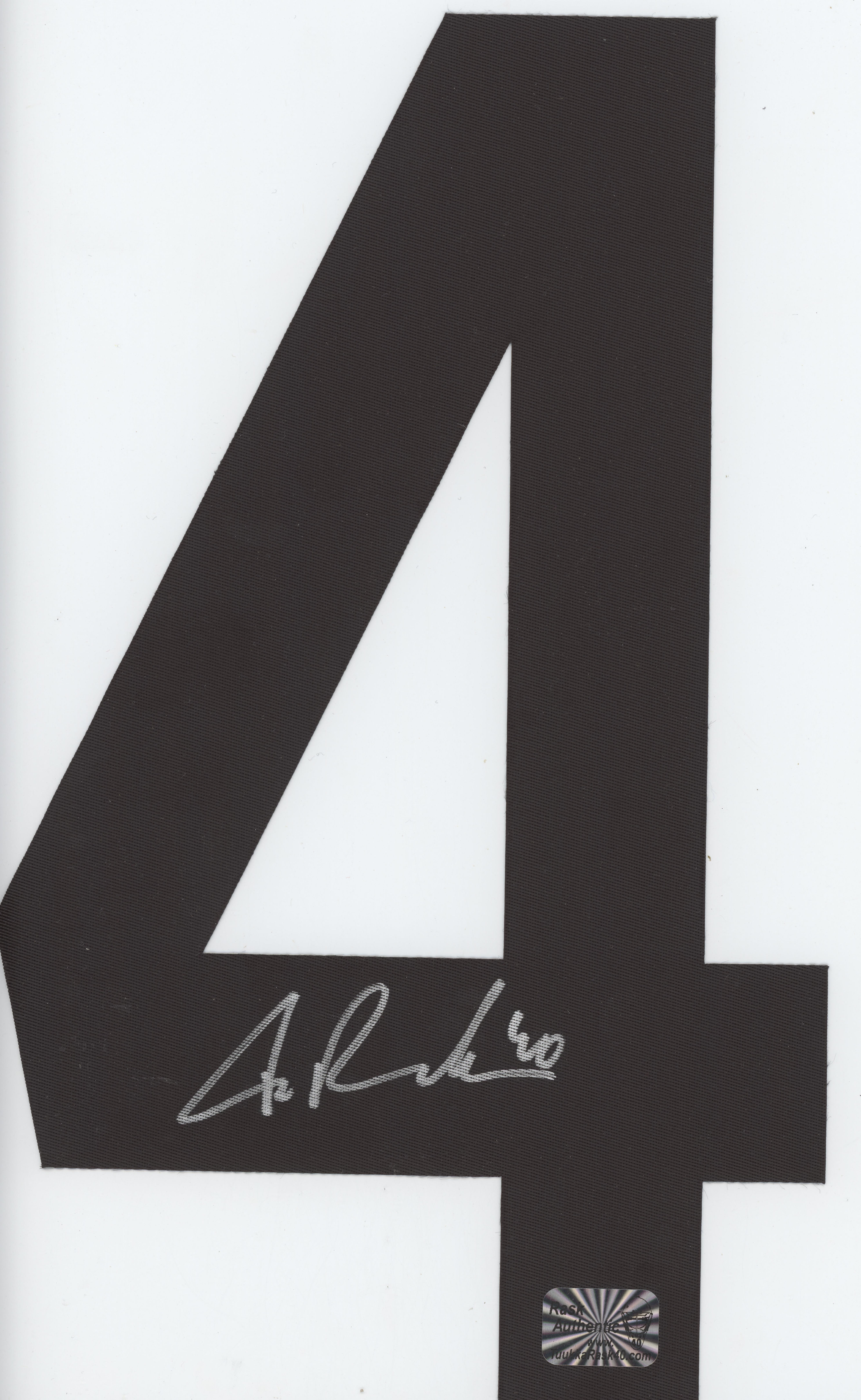 Tuukka Rask Boston Bruins signed Black #4 JERSEY NUMBER ONLY