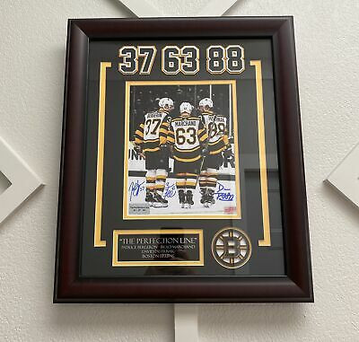 Brad Marchand Patrice Bergeron David Pastrnak Bruins signed Bear Logo Brad Marchand Patrice Bergeron David Pastrnak Bruins signed Bear Logo