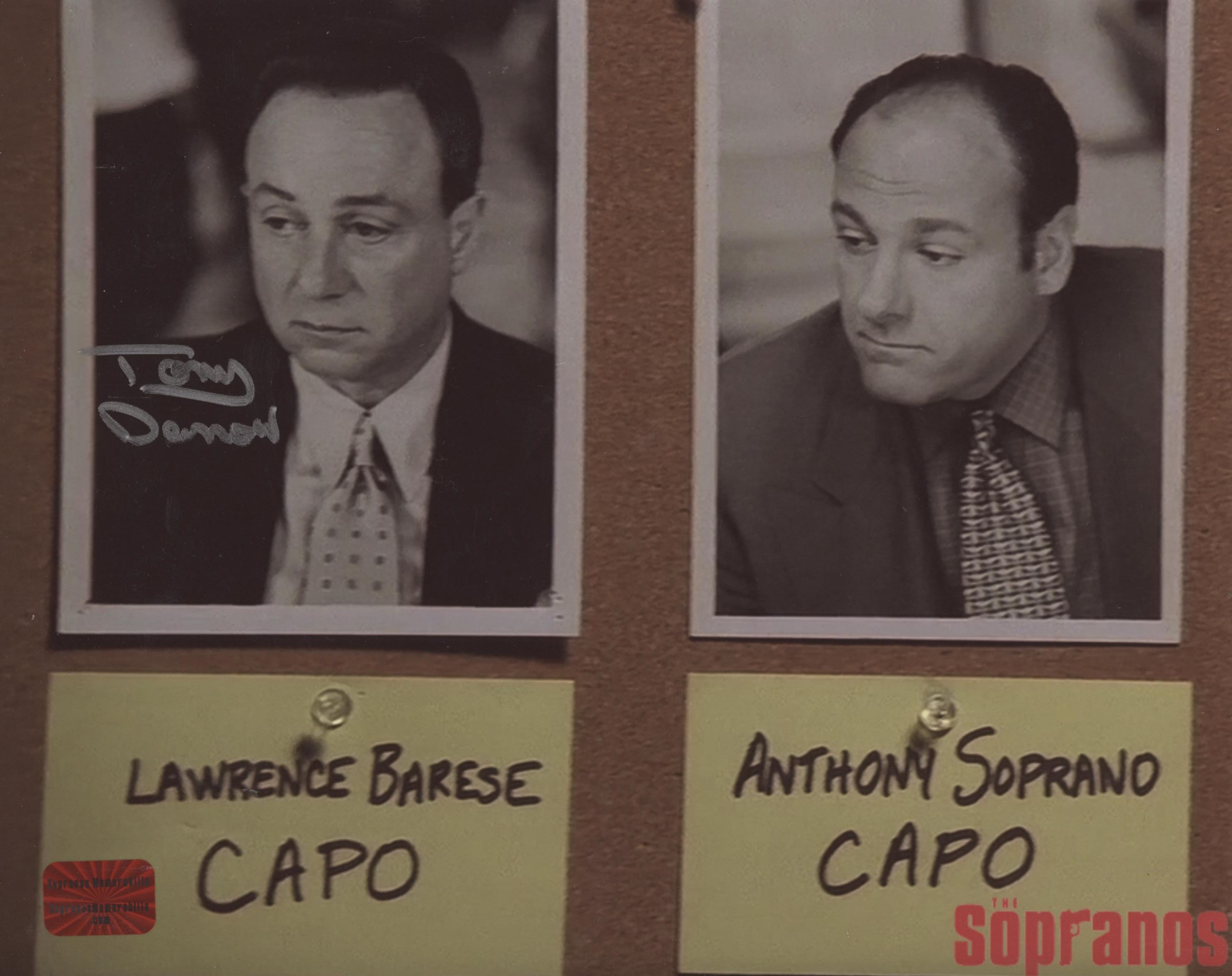 The Sopranos Tony Darrow (Larry Boy) Signed 8x10 Photo FBI Corkboard