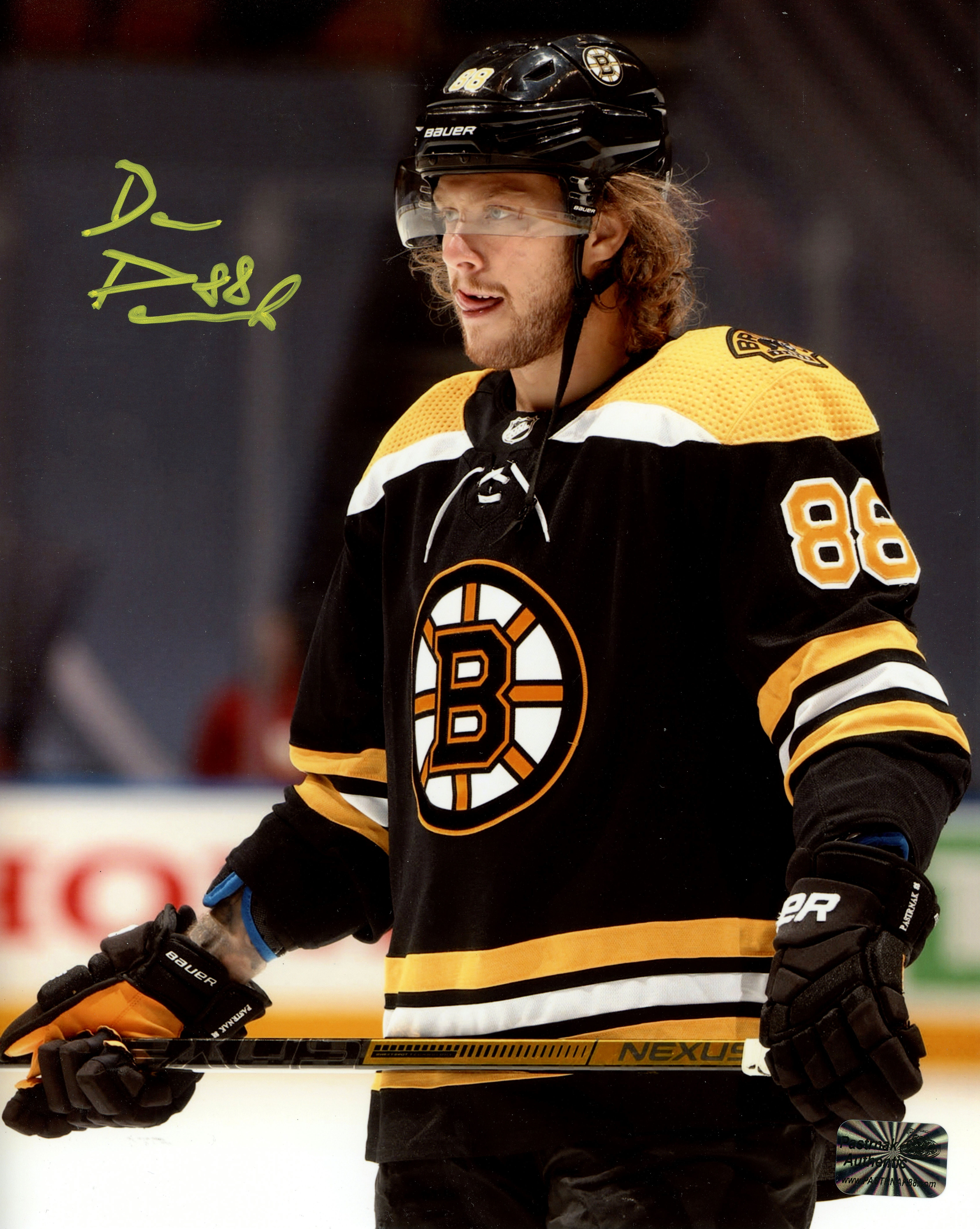 David Pastrnak Boston Bruins Signed Autographed Home Ready For Puck Drop 16x20