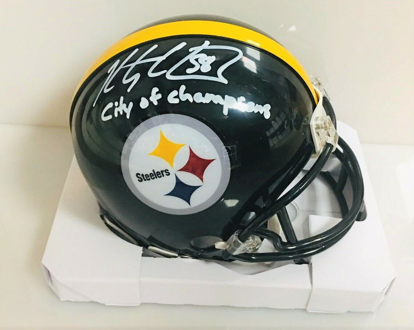 Kris Letang Pittsburgh Penguins Signed "City of Champions Steelers Mini Helmet W