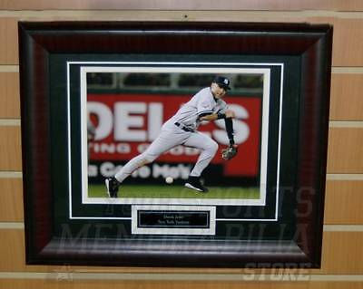 Derek Jeter New York Yankees Away Action 8x10 Framed