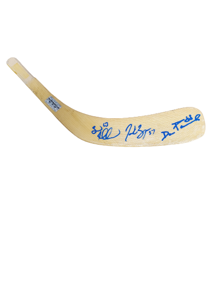 Marchand Bergeron Pastrnak Boston Bruins TRIPLE Signed stick BLADE