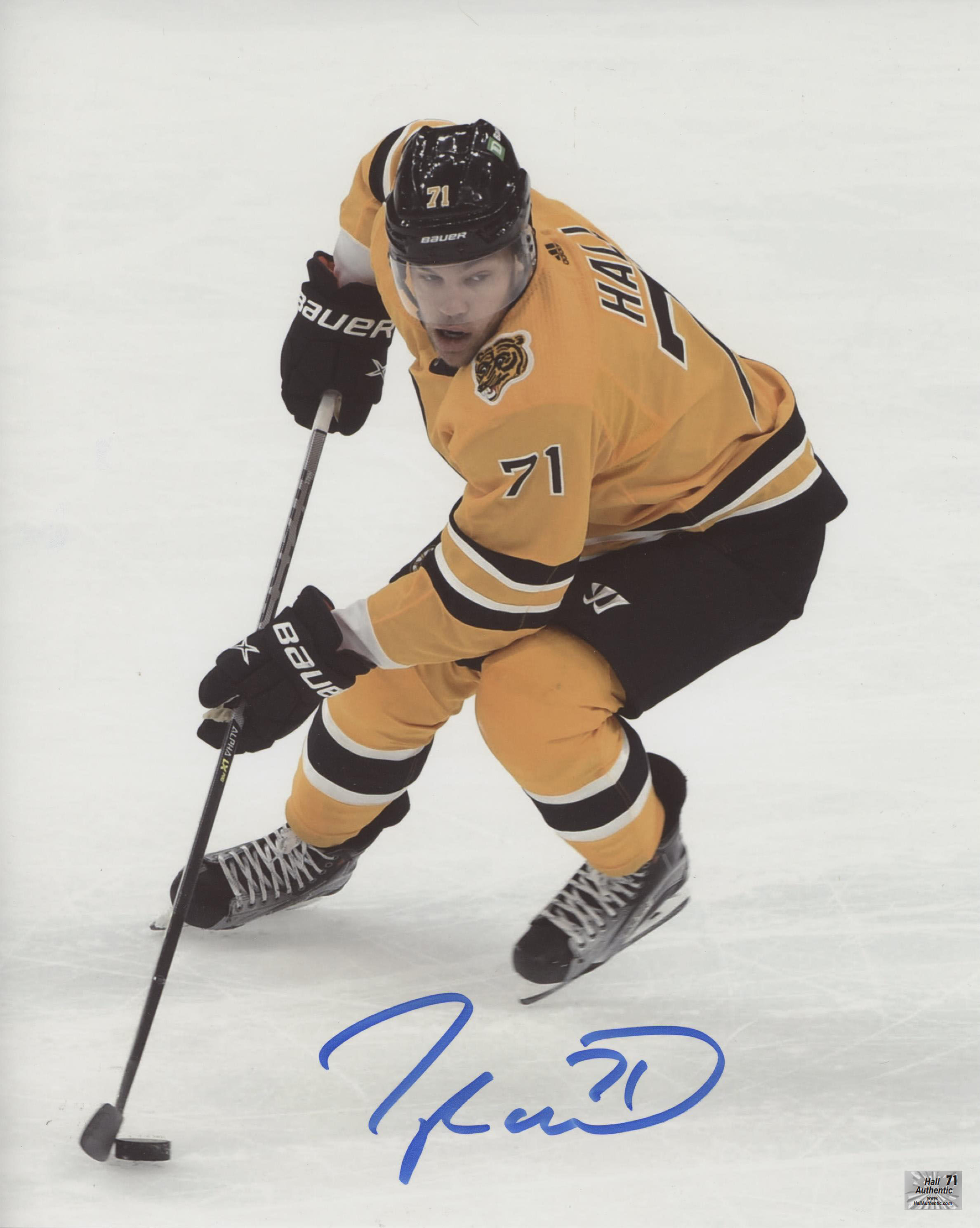Taylor Hall Boston Bruins signed 16x20 Reverse Retro Action