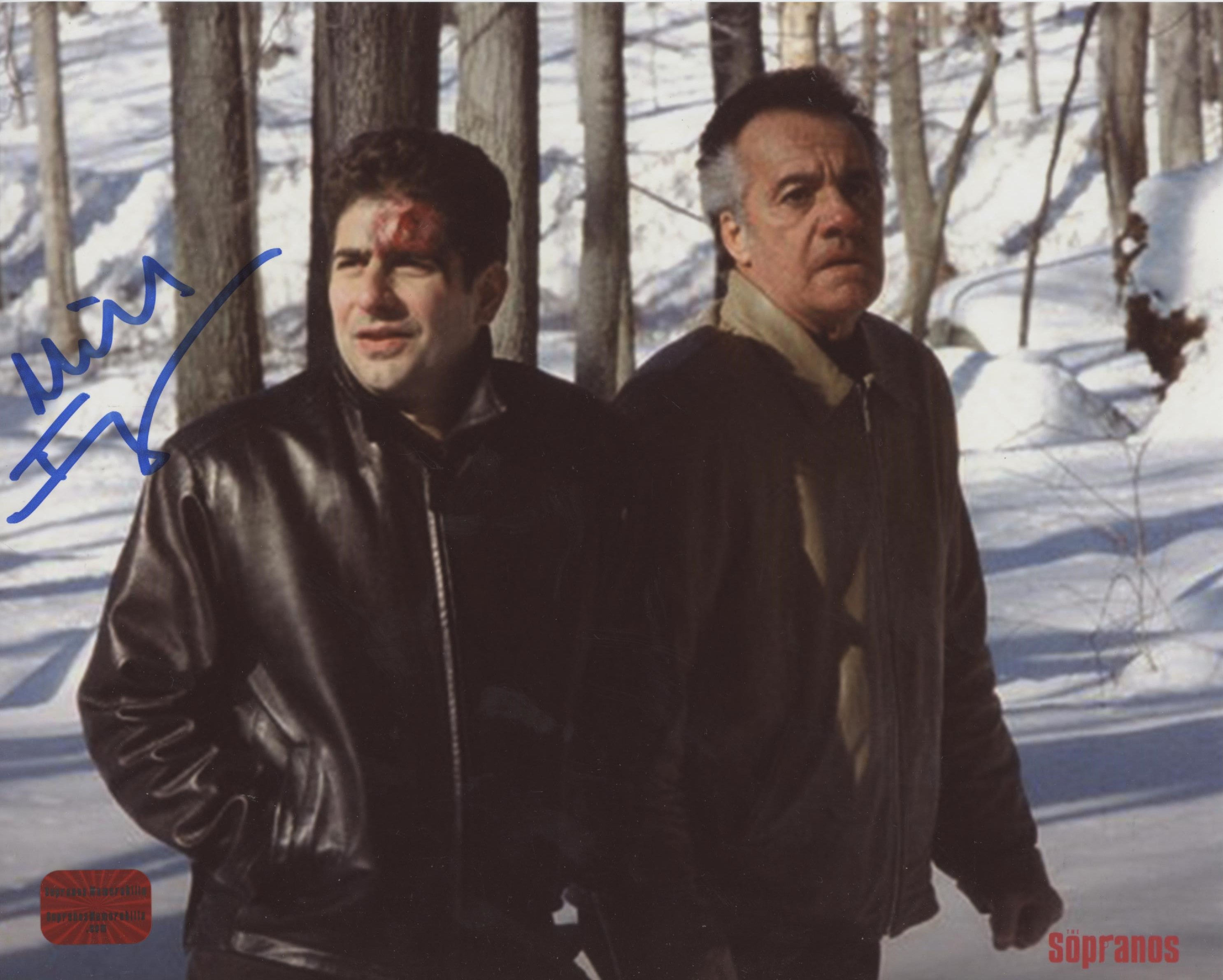 Michael Imperioli The Sopranos signed 8x10 Blood on head LOGO
