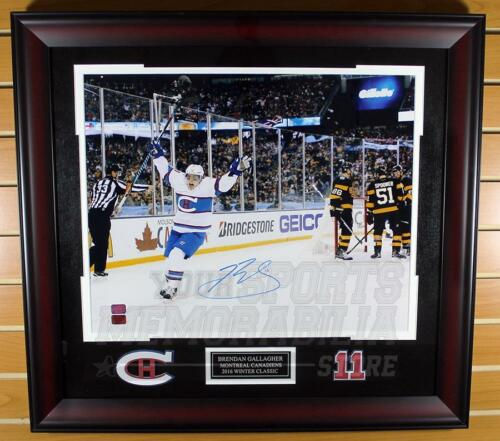 Brendan Gallagher Canadiens Signed Autographed Winter Classic Goal 16x20 Framed