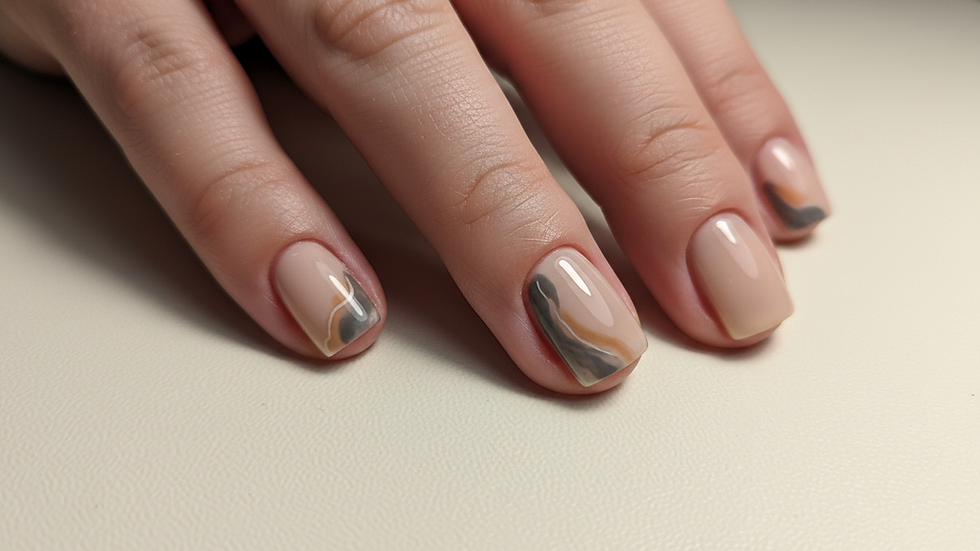Close-up view of a neatly filled BIAB nail with smooth surface