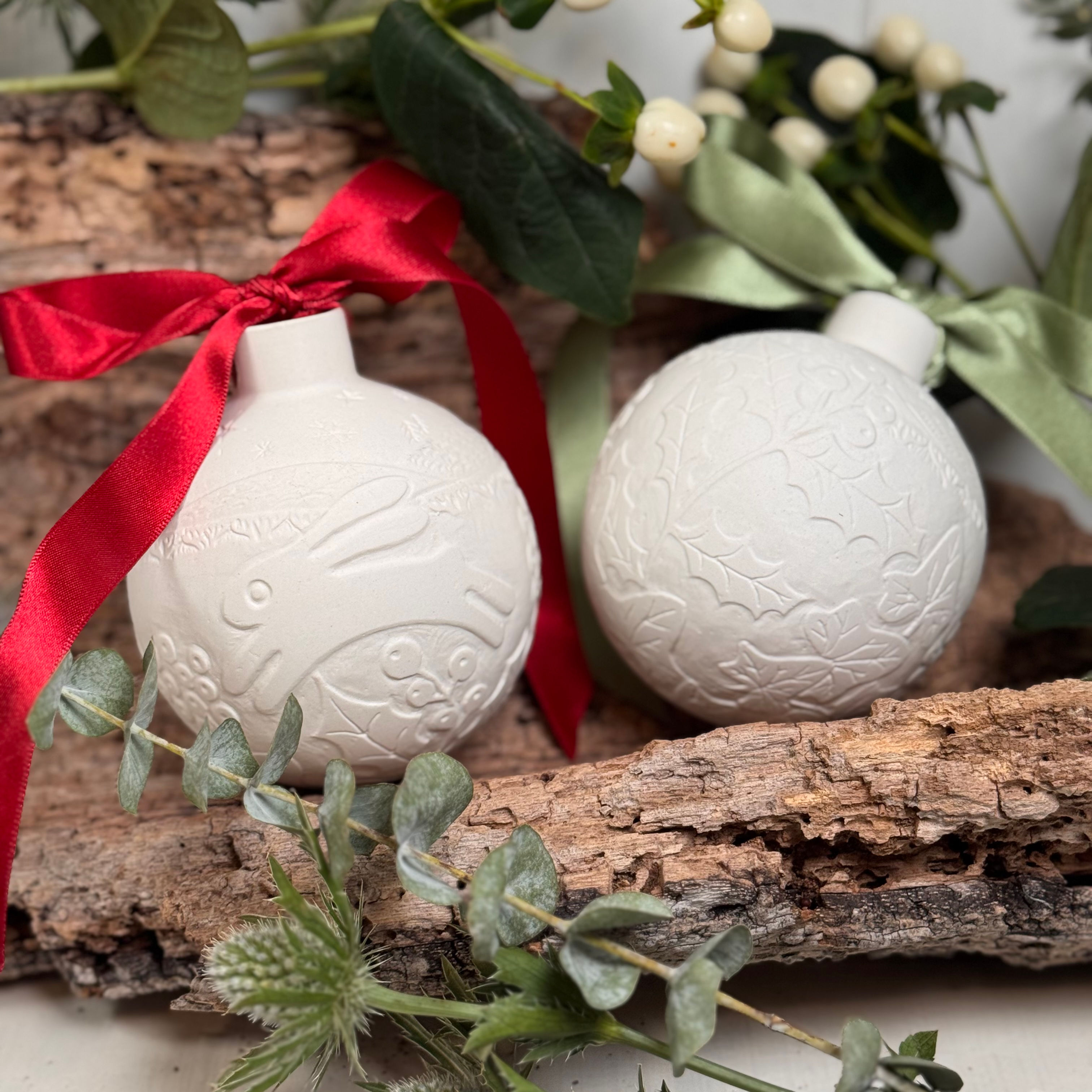 Midwinter Holly Hare Bauble