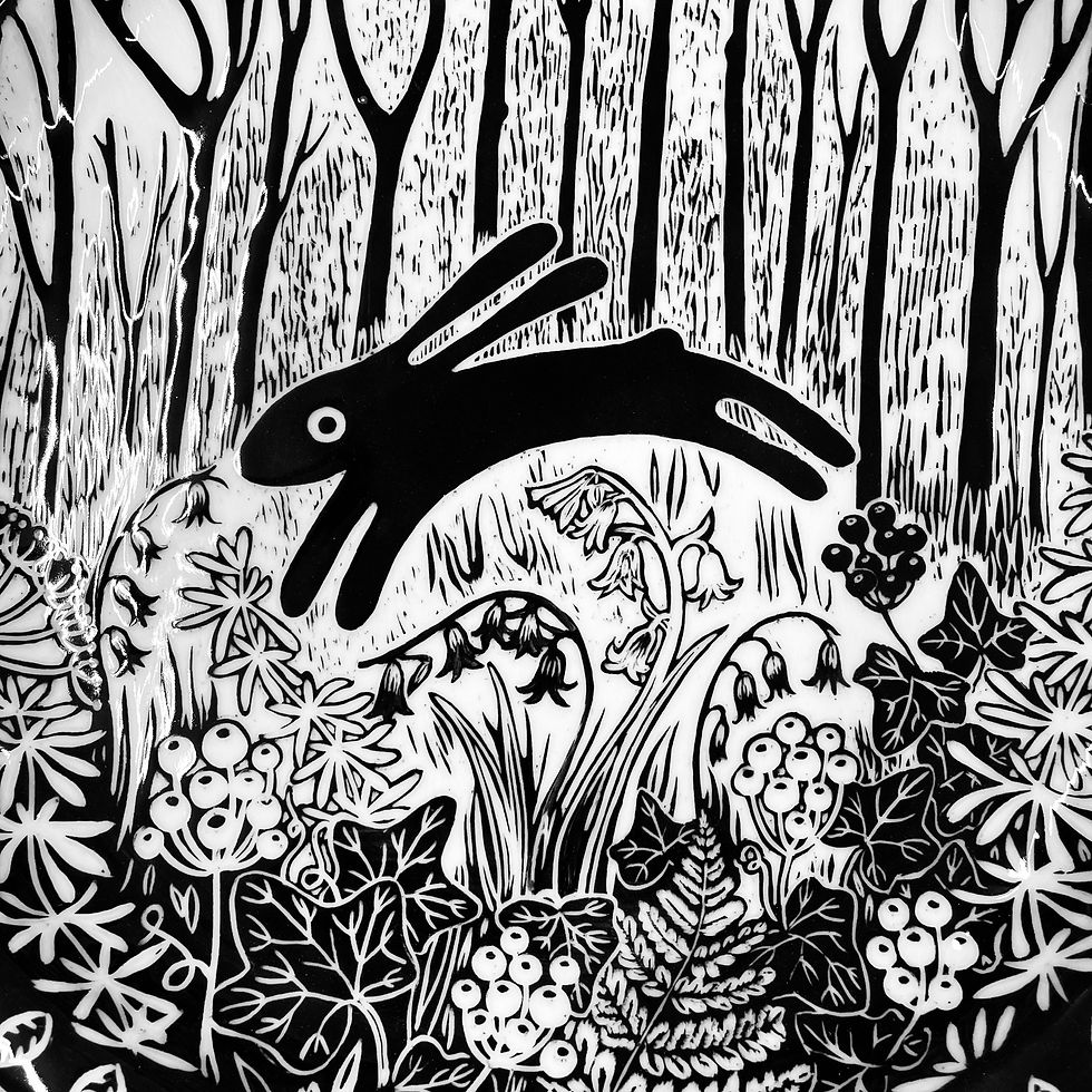 Thumbnail: Hare Platter No9 - 'Spring Amongst The Bluebells'
