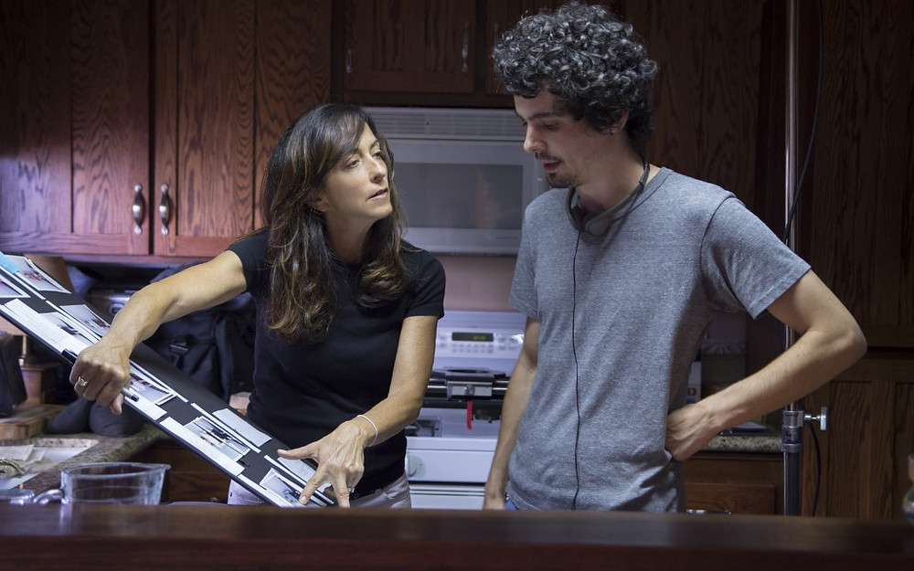 Mary Zophres discussing wardrobe with La La Land director, Damien Chazelle.