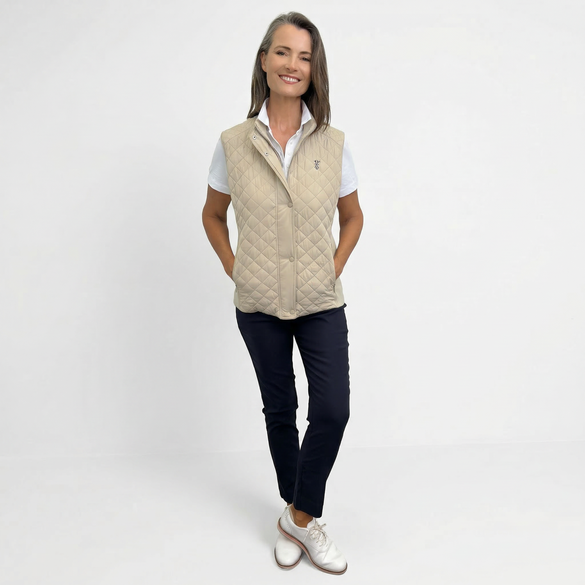 Sloane Quilted Vest in Parchment