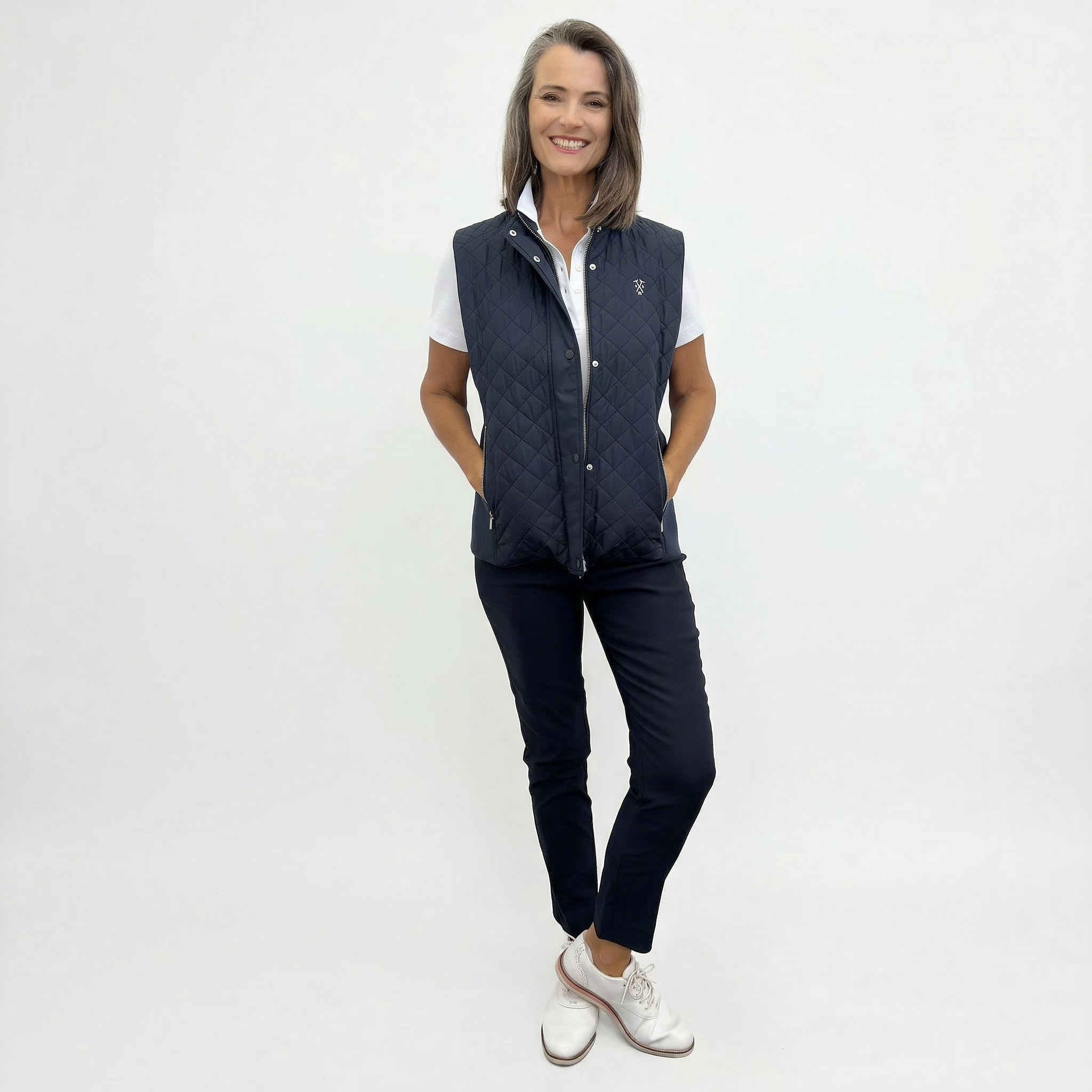 Sloane Quilted Vest in Navy