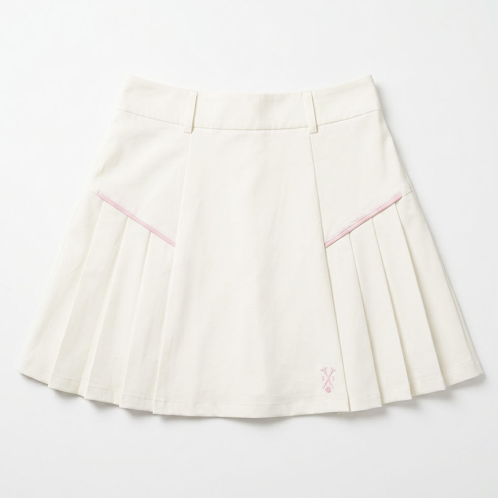 Thumbnail: Isla Angle Pleat Skort in Soft White
