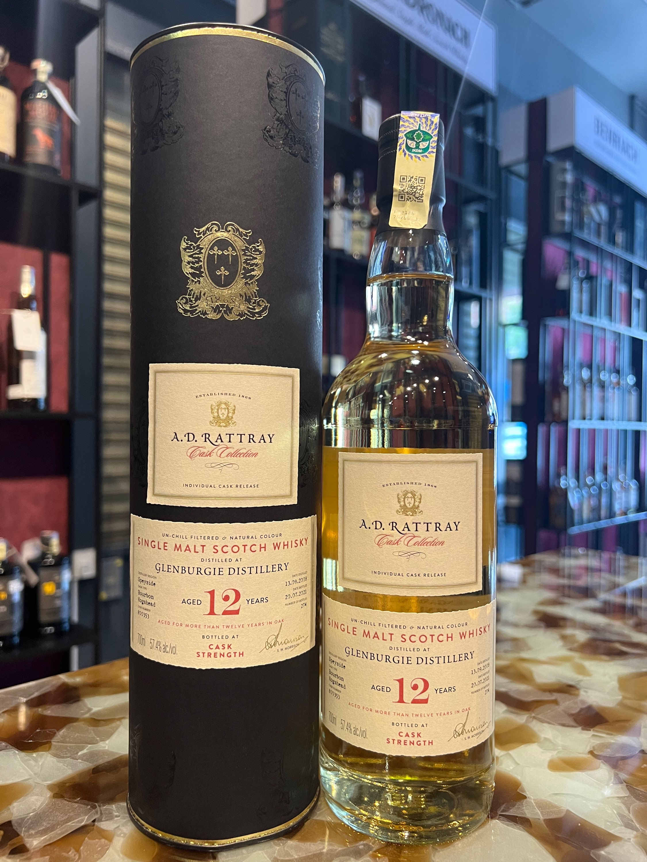 A.D.Rattray Glenburgie 12yrs Bourbon Hogshead 57.4%abv