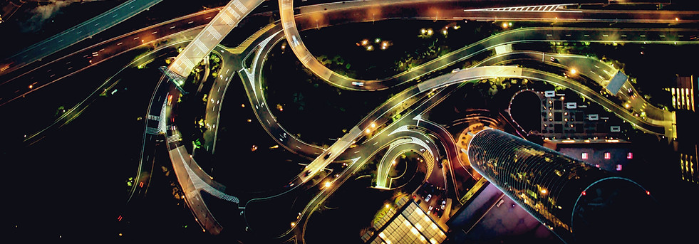 Aerial Photo of a City at Night