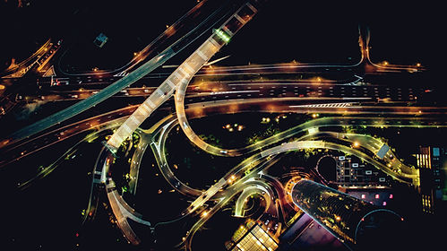 Aerial Photo of a City at Night