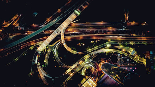 Aerial Photo of a City at Night