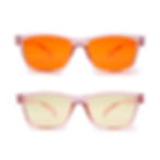 Bundle Blaulichtfilter Brille Freya orange und gelbe Gläser Peakwolf rosa Gestell transparent Angebot